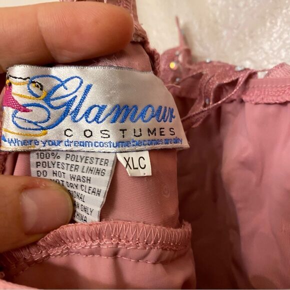 Glamour solo dance costume pink mauve lyrical rhinestone chiffon dress XLC - Picture 4 of 8